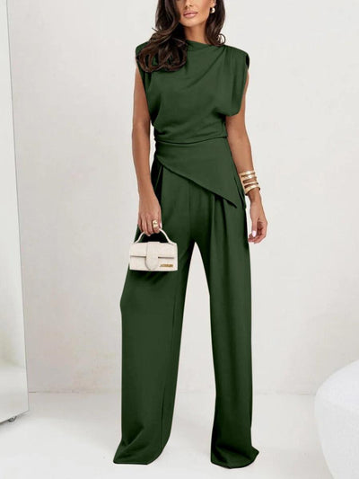 Lrregular Sleeveless Casual Two-piece Set