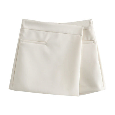 Asymmetrical solid color versatile culottes