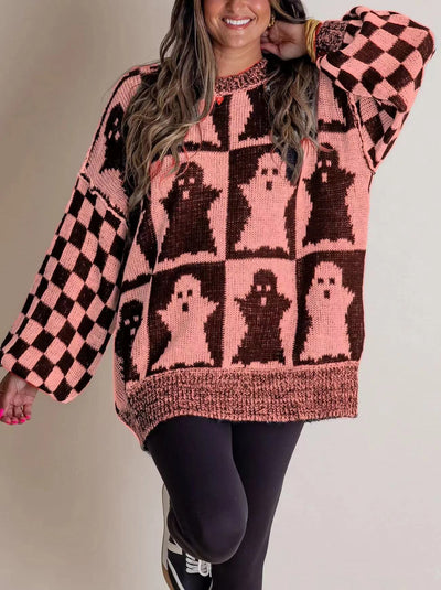 Halloween pattern loose sweater