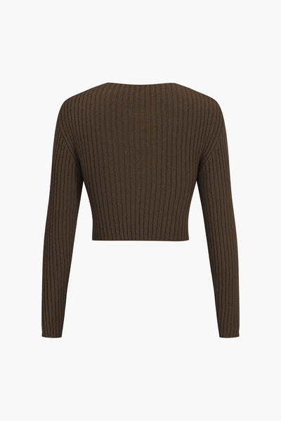 Crossover sweater with long sleeves