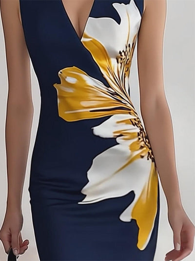 Elegant Printed Workplace Party Festival Midi Dress