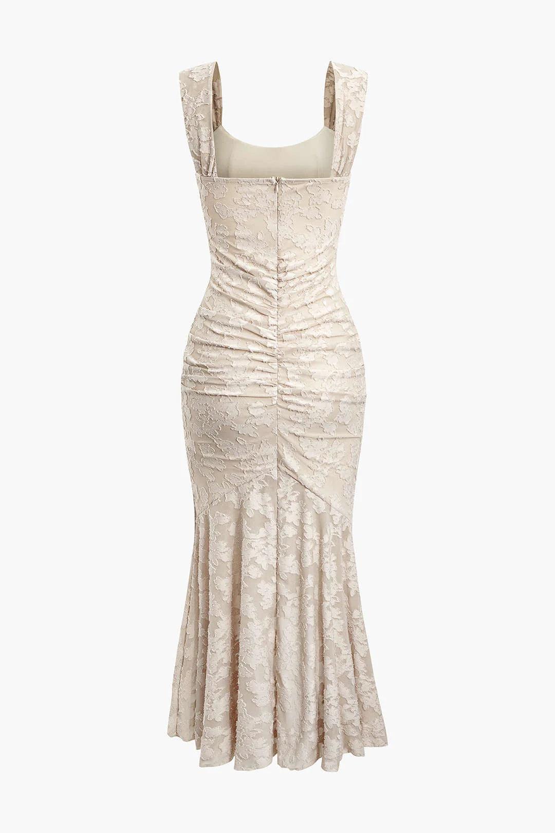 White bell floral maxi dress