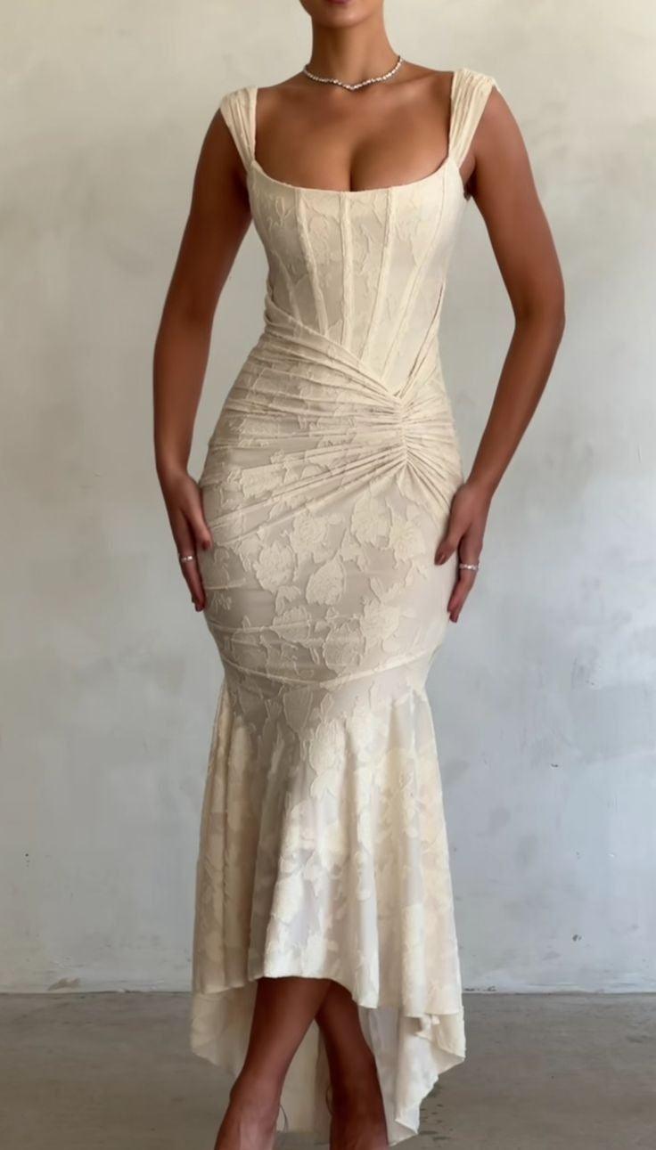 White bell floral maxi dress