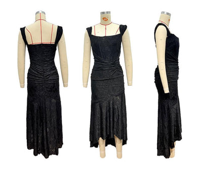 Black bell floral maxi dress