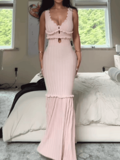 Off-Shoulder Ruffle Detail Dress