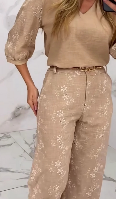 Embroidery texture patchwork suit