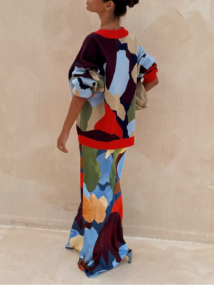 Abstract Geometric Pattern Skirt