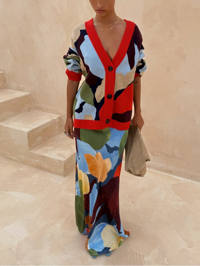 Abstract Geometric Pattern Skirt