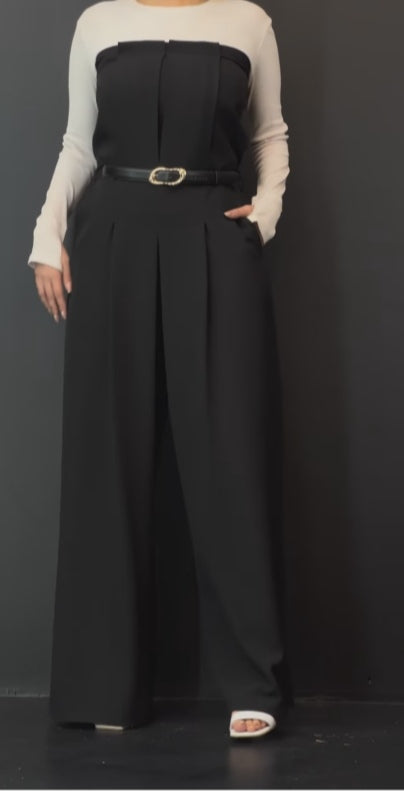 Tube top jumpsuit and jacket set