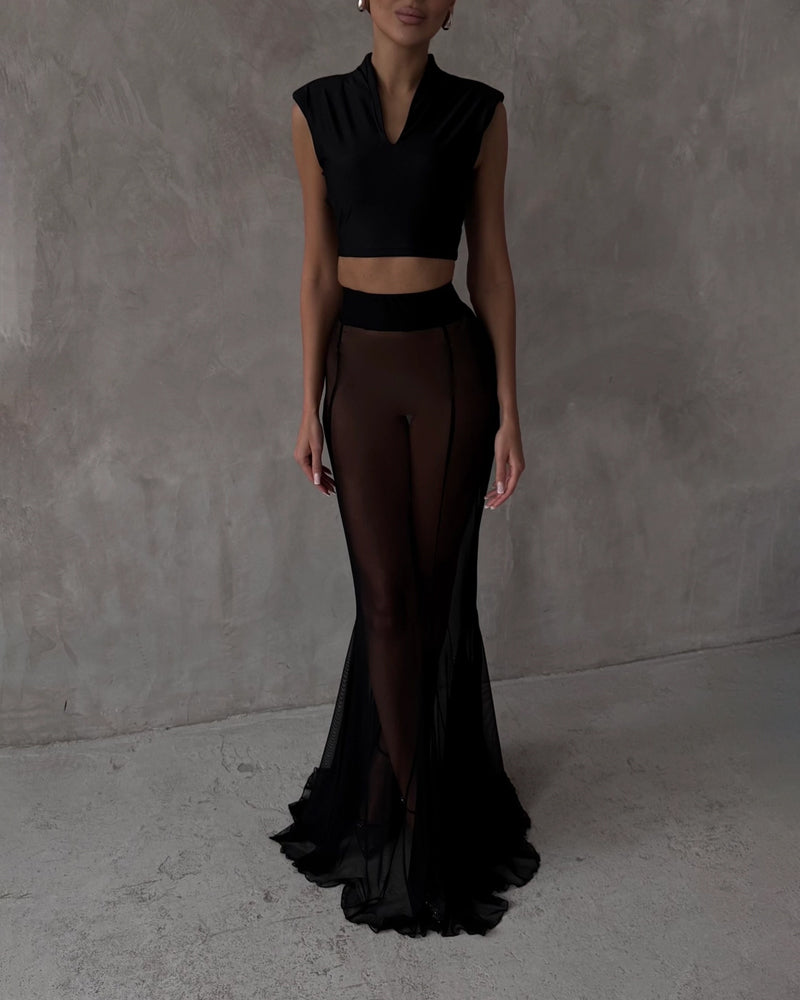 Fashion Jacket & Perspective Skirt Two-Piece Set