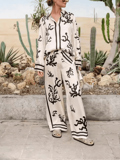 Satin Casual Two Piece Set