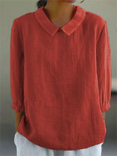 Cotton and Linen 3/4 Sleeve Shirt