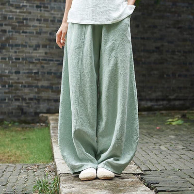 Vintage Plain Pocket Casual Lantern Pants