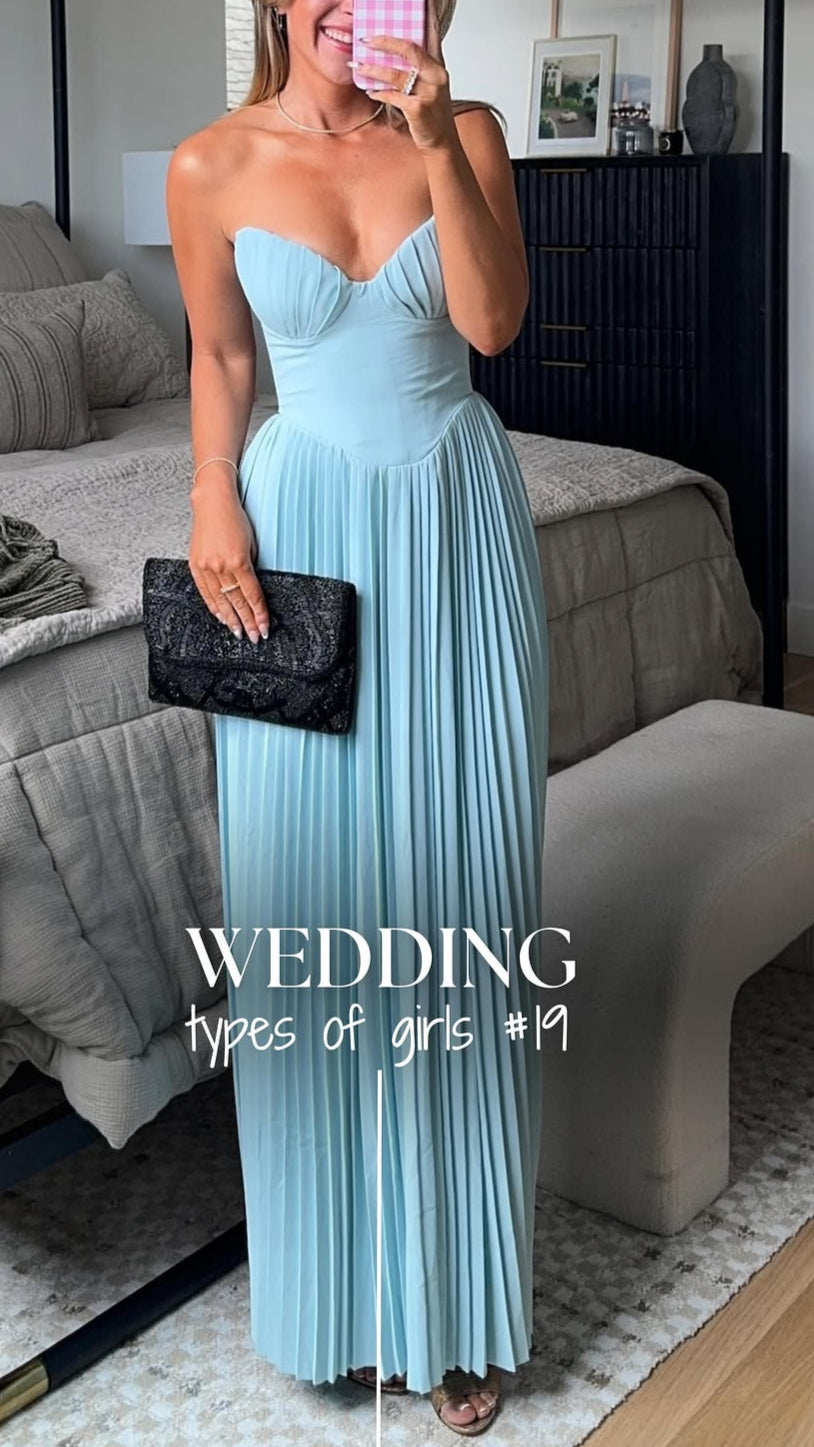 Tube Top With Pleats Maxi Dress