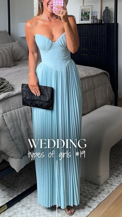 Tube Top With Pleats Maxi Dress