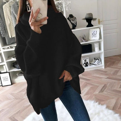 Turtleneck Knit Pile Collar Loose Sweater