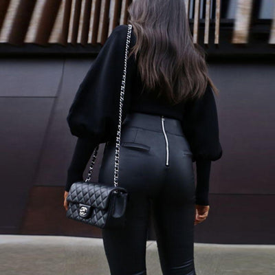 Casual Balloon Sleeve Turtleneck Sweater