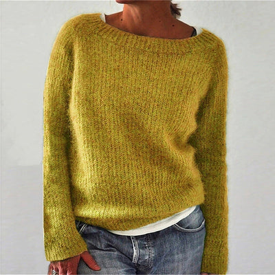 Casual Solid Color Soft Crew-neck Sweater