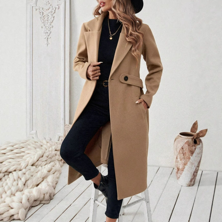 Camel Lace Up Coat