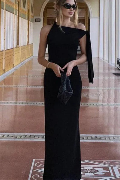 Lynn Asymmetric Tie Detail Maxi Dress