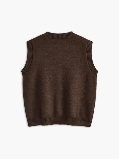 Casual Button Up Sweater Vest