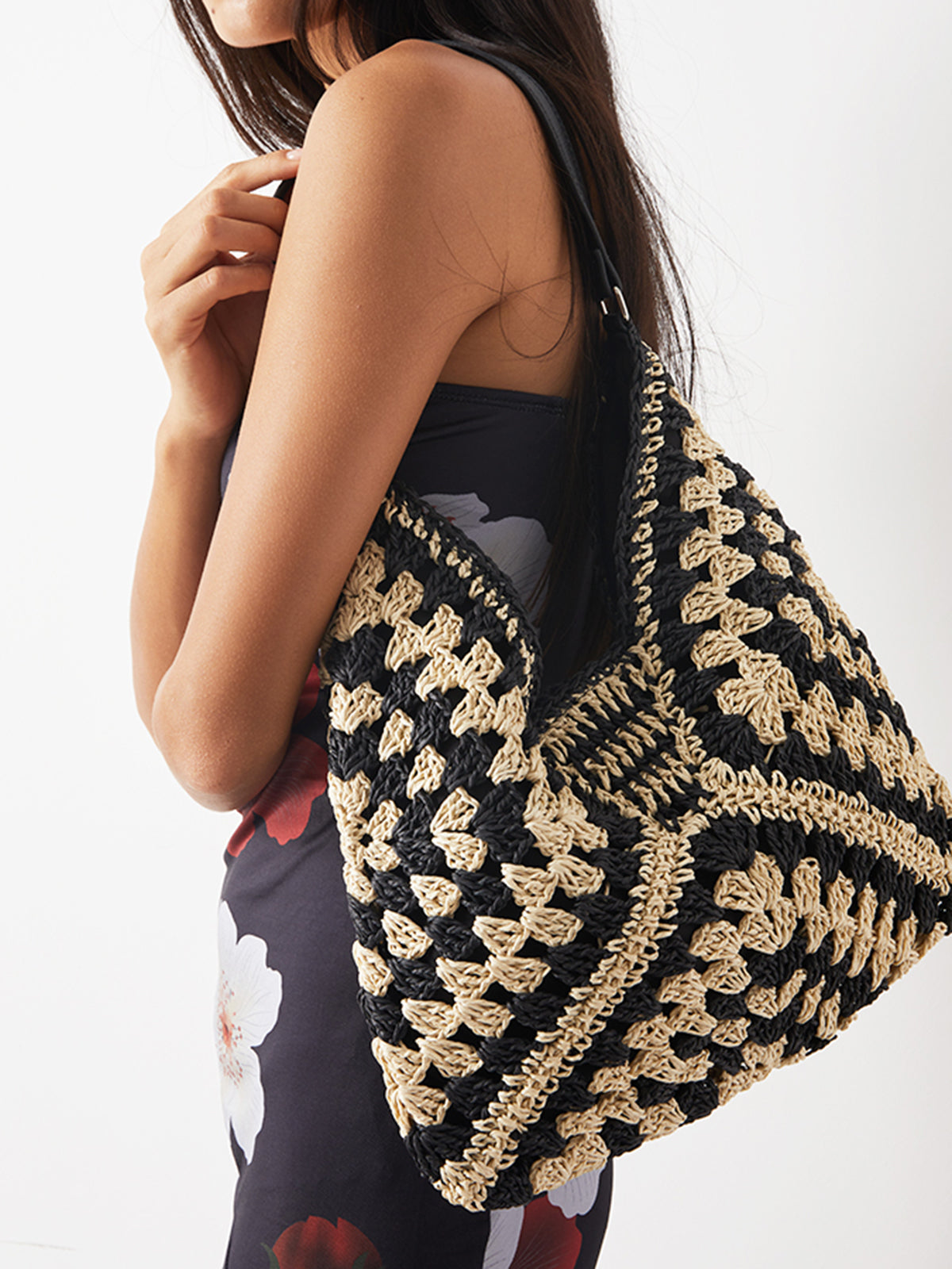 Vintage Crochet Macrame Shoulder Bag