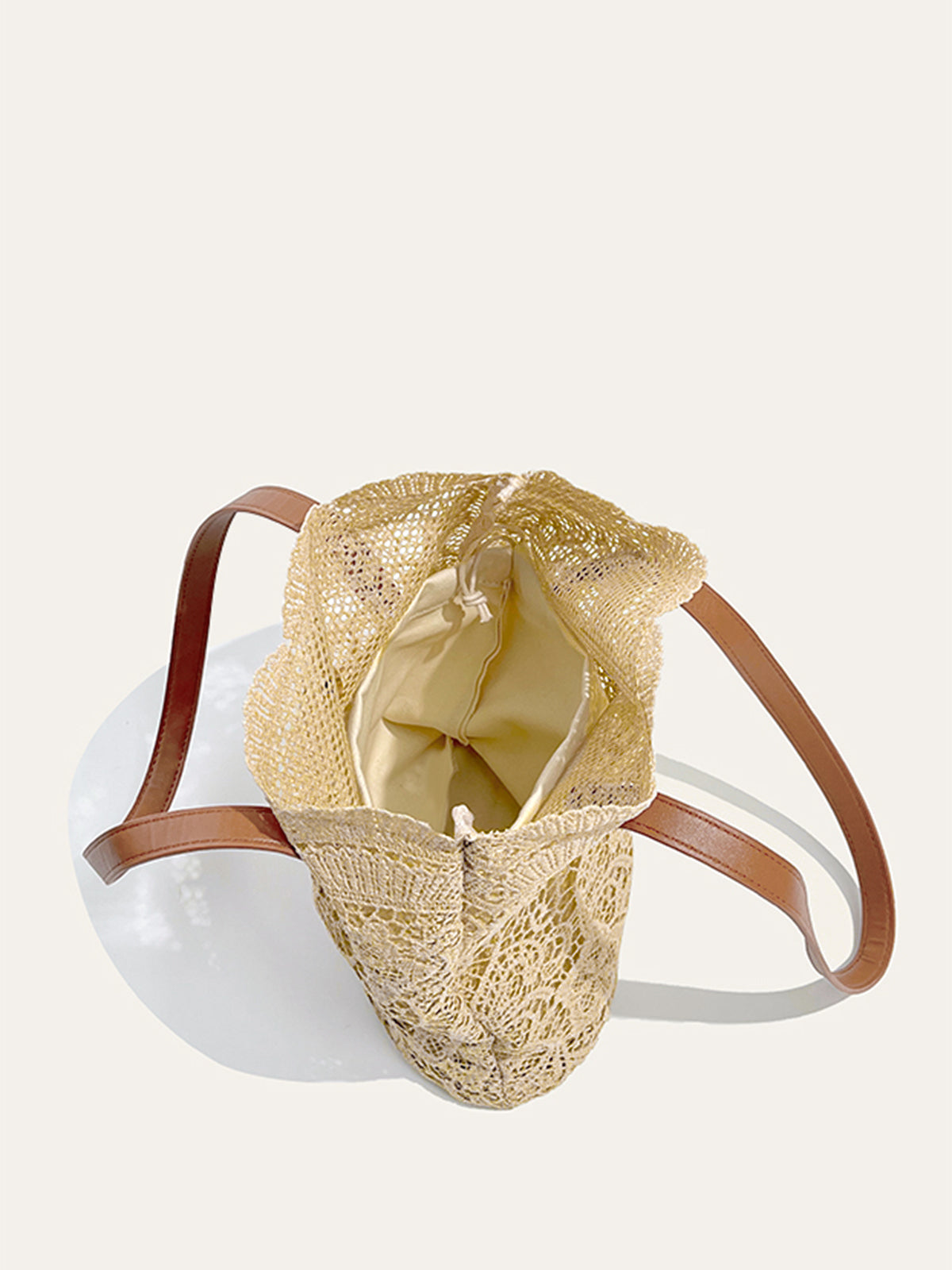 Lace Embellished Tote Bag