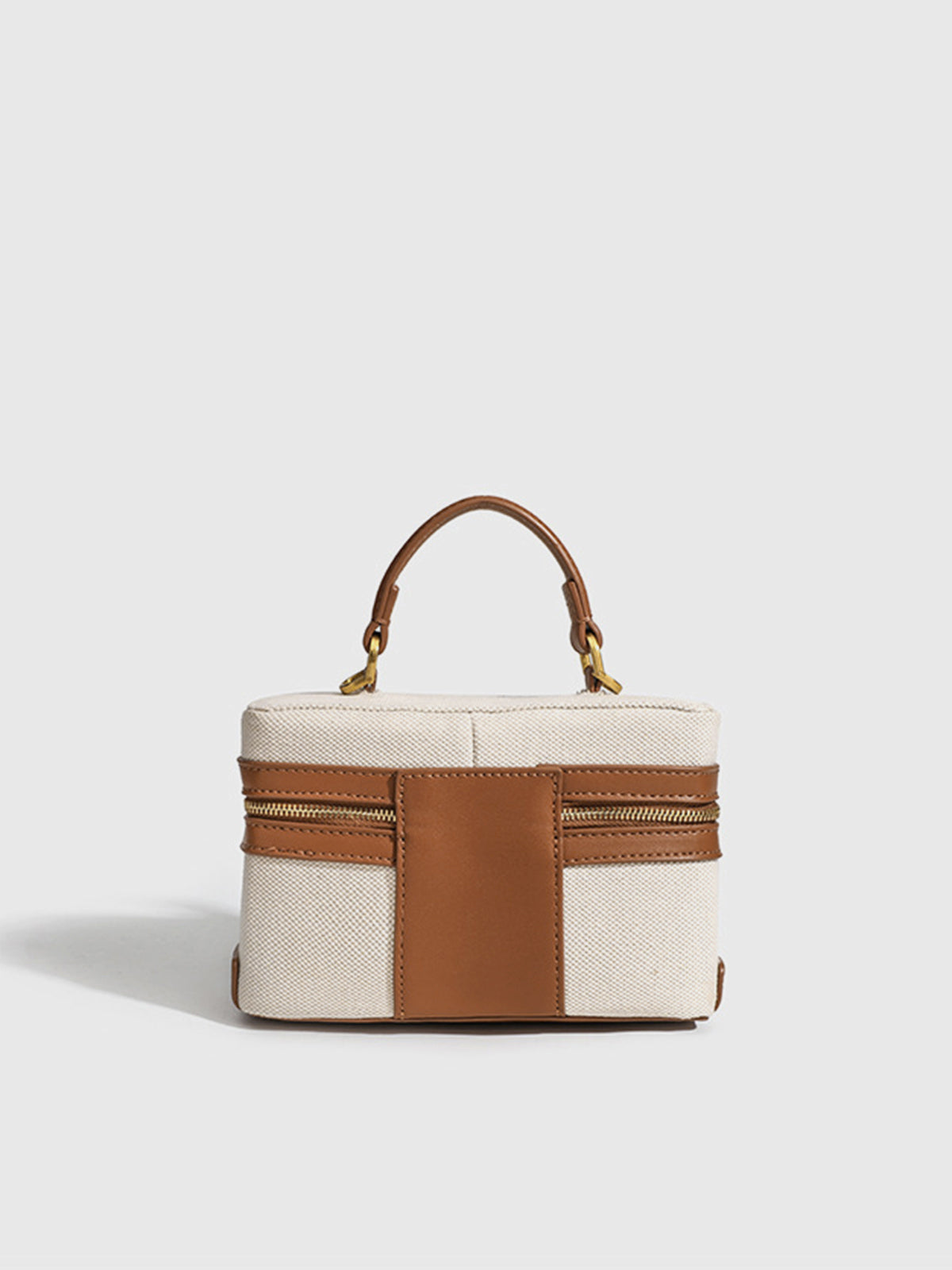 Dual-Tone Zippered Crossbody Bag