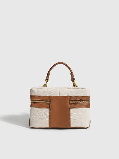 Dual-Tone Zippered Crossbody Bag