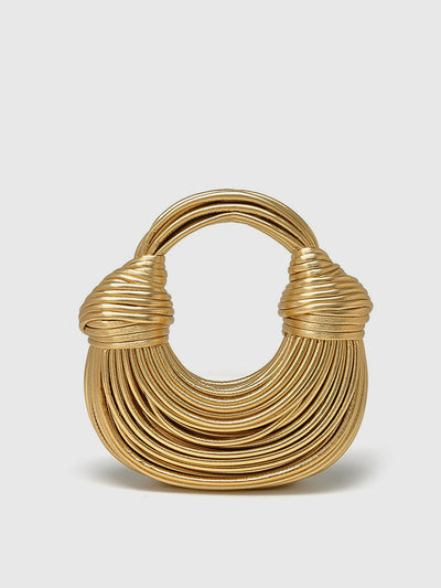 Golden Twisted Hoop Bag