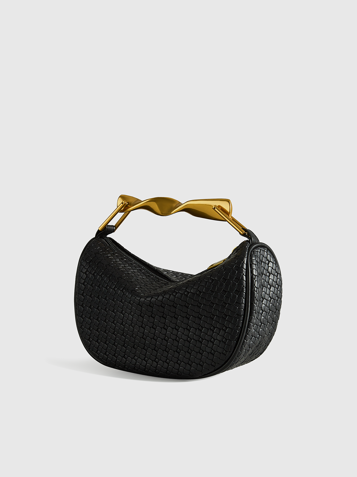 Textured PU Leather Bag with Chain Strap