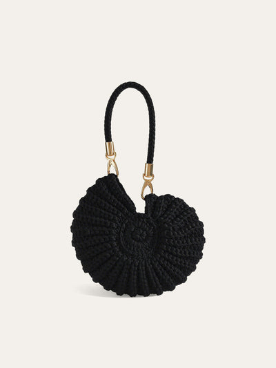 Crocheted Conch-Shaped Handbag