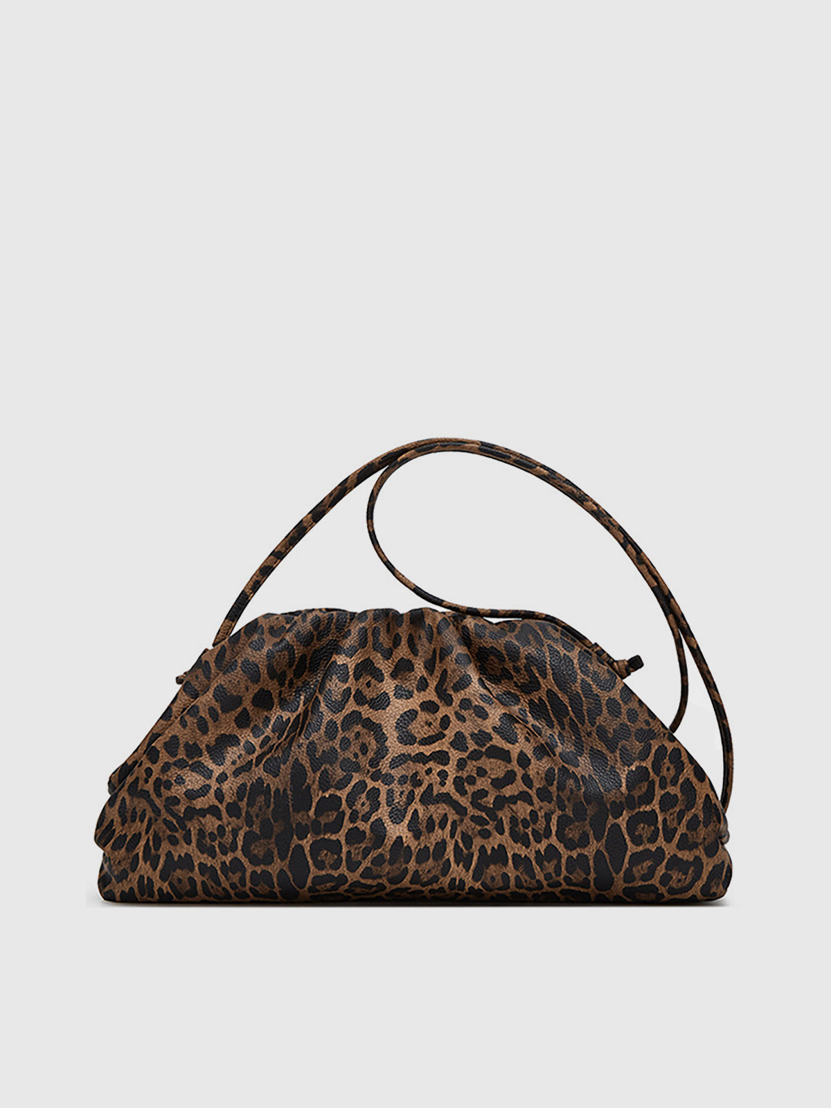 Leopard Print Ruched Cloud Bag