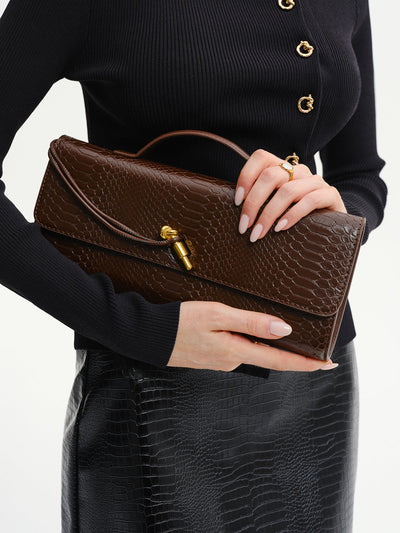 Crocodile Embossed PU Leather Bag