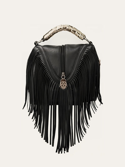 Fringe Handle Handbag