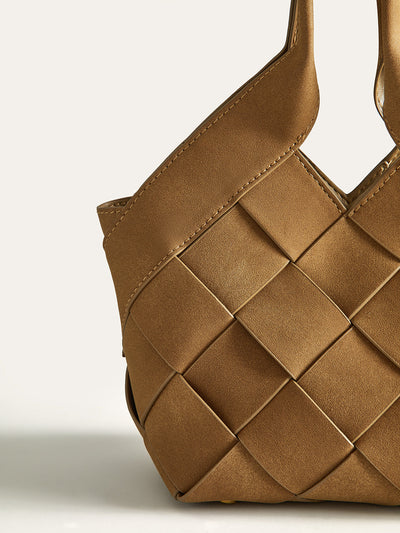 Woven PU Tote Bag