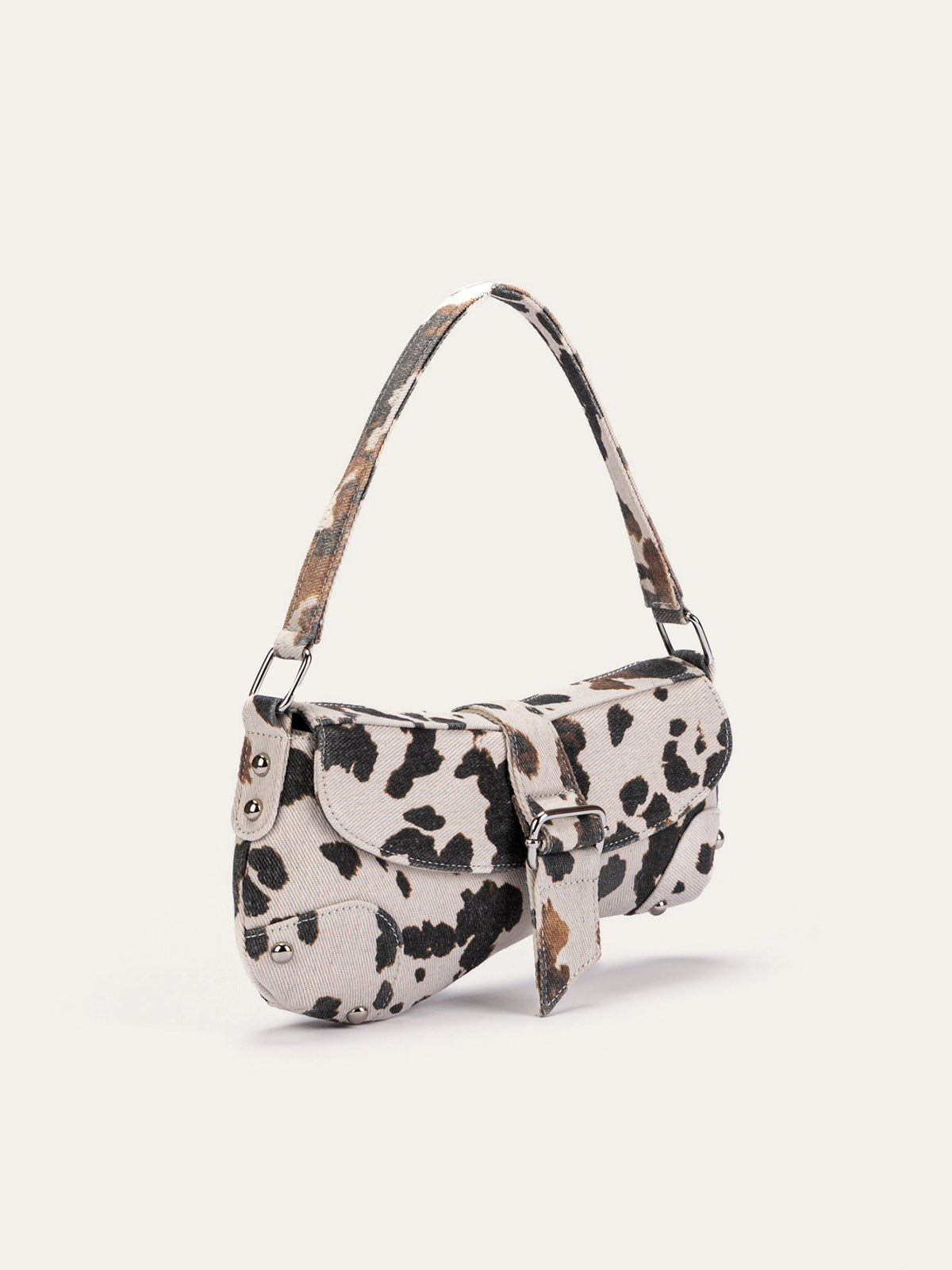 Animal Print Buckle Shoulder Bag