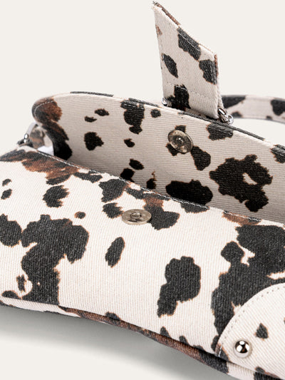 Animal Print Buckle Shoulder Bag