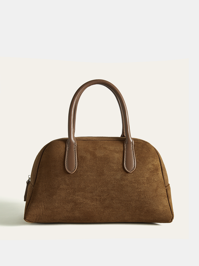 Suede Dome Top Handle Bag