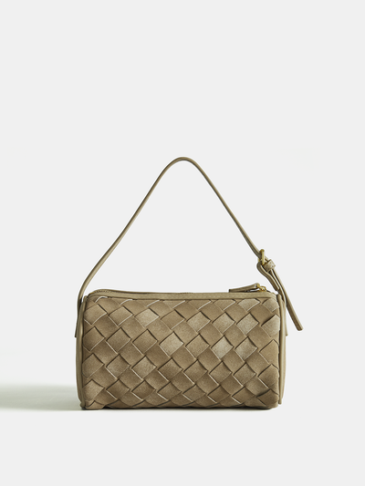 Woven Frosted PU Leather Shoulder Bag