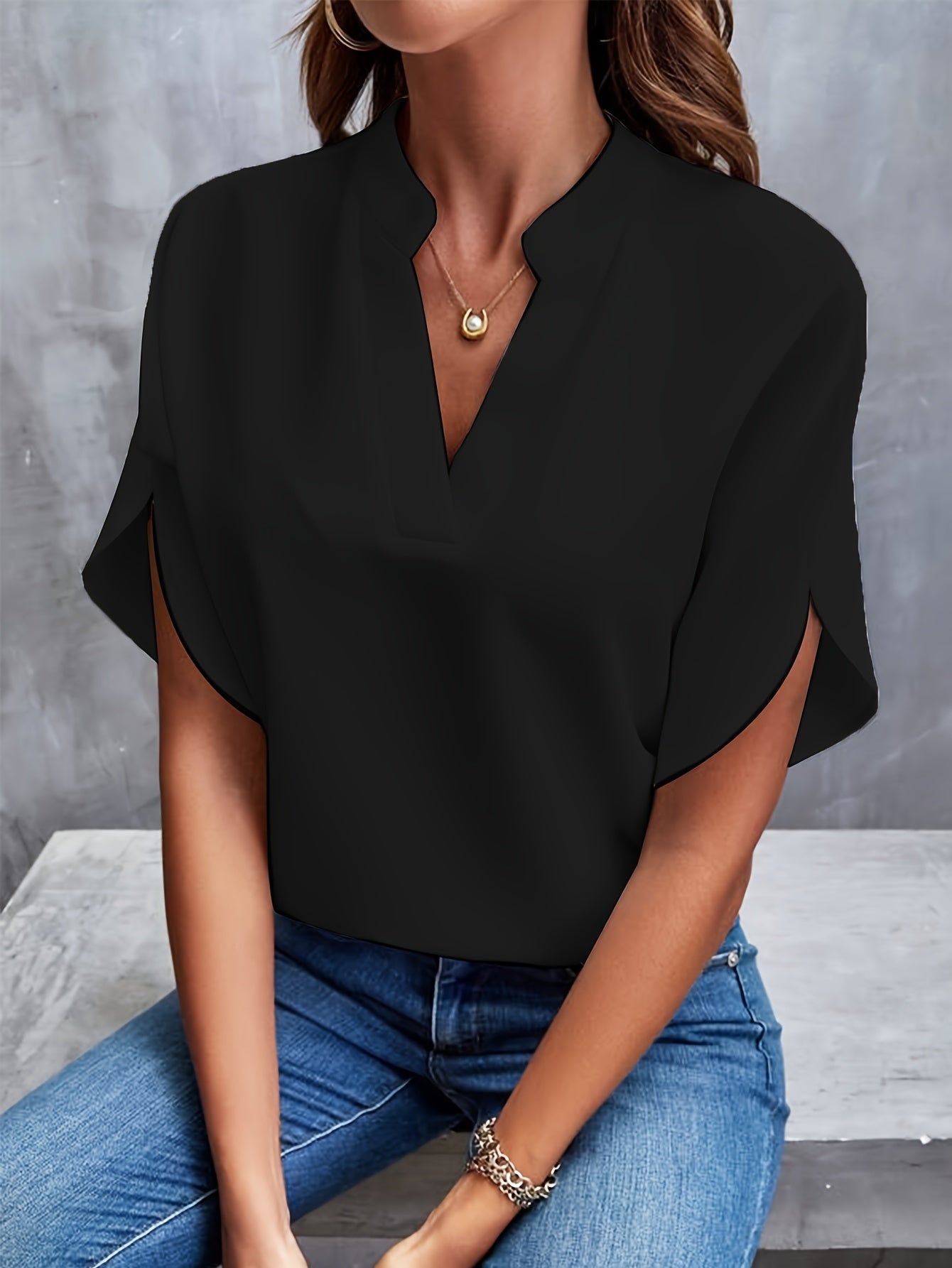 Milan - Classic V-Neck Blouse