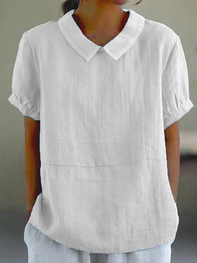 Short-sleeved Cotton Collared Shirt