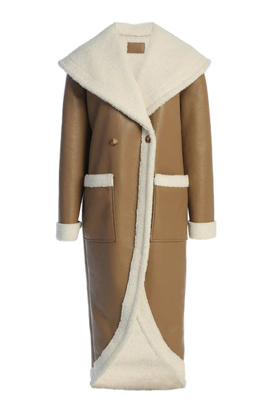 Premium Synthetic Leather Wrap Coat