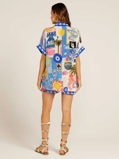 Casual linen chic shirt and shorts set