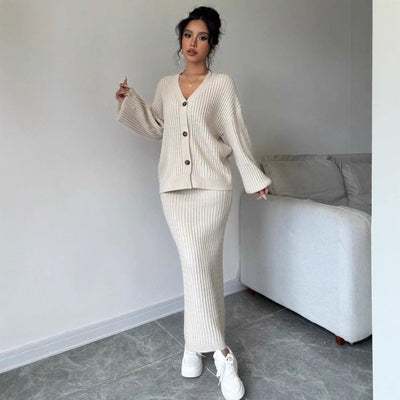 Long Sleeve Sweater And Skirt