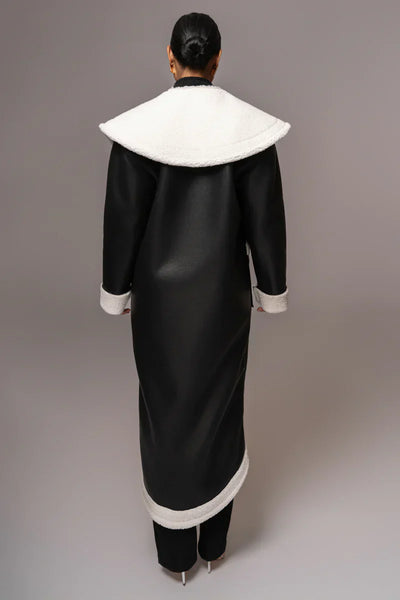 Premium Synthetic Leather Wrap Coat