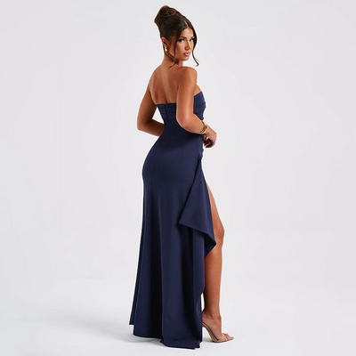 Strapless Long Dress with Elegant Split