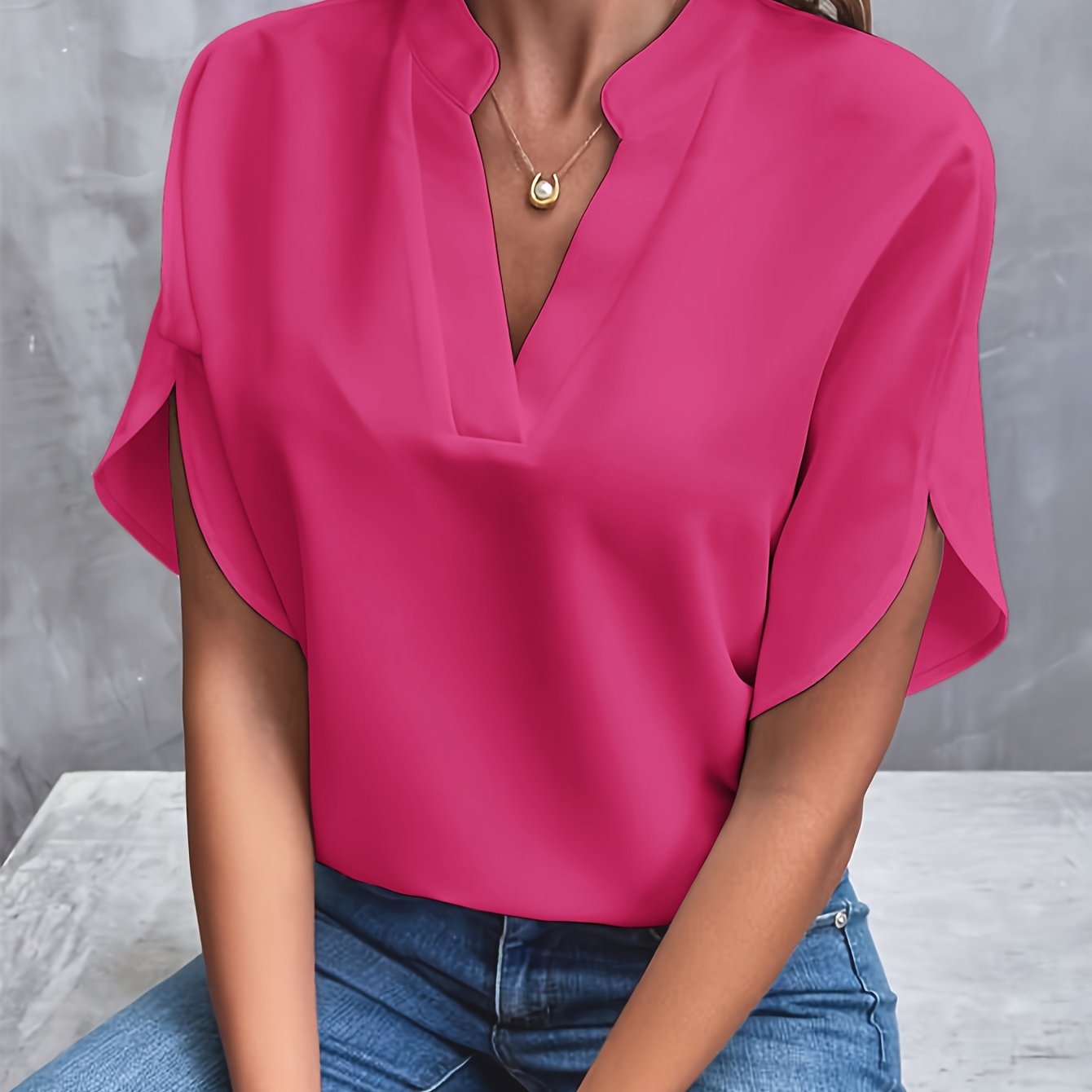 Milan - Classic V-Neck Blouse