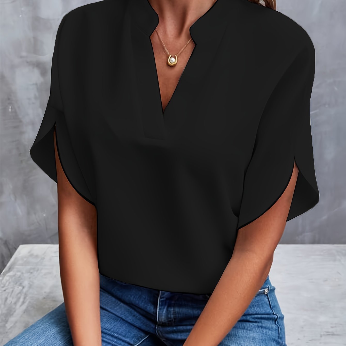 Milan - Classic V-Neck Blouse
