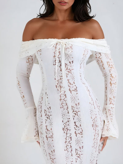 Lace Off-Shoulder Maxi Dress